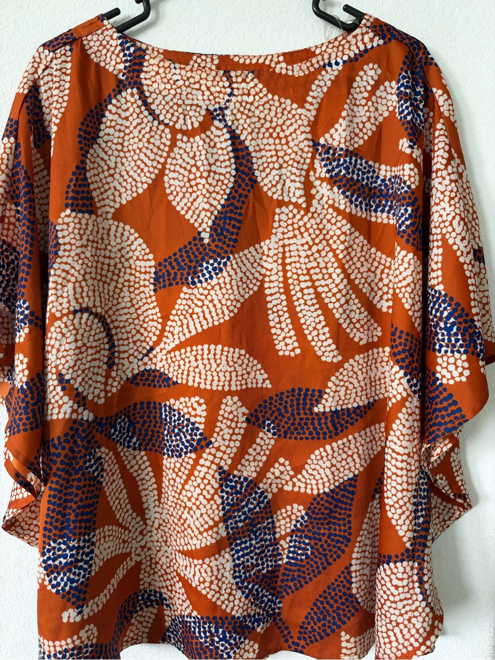 Women's Orange Floral Print Blouse - Perfect for fall !